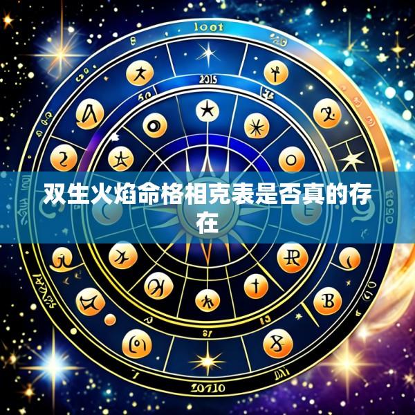 双生火焰命格相克表是否真的存在