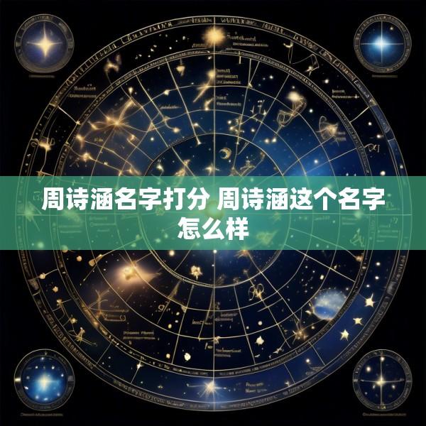 周诗涵名字打分 周诗涵这个名字怎么样