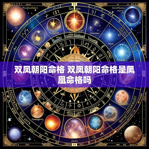 双凤朝阳命格 双凤朝阳命格是凤凰命格吗