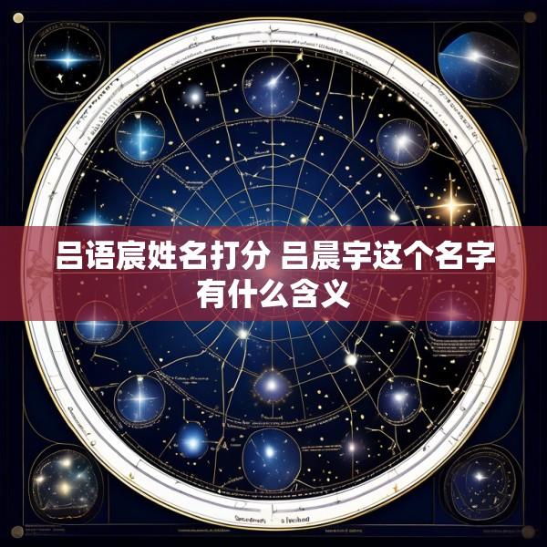 吕语宸姓名打分 吕晨宇这个名字有什么含义