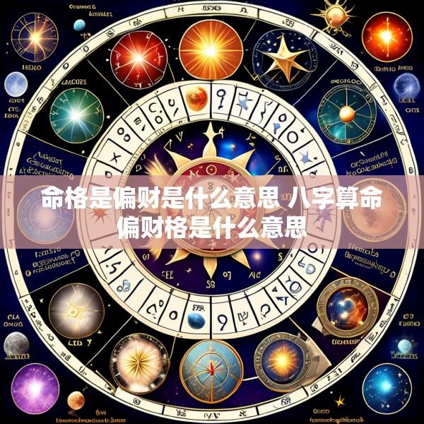 命格是偏财是什么意思 八字算命偏财格是什么意思