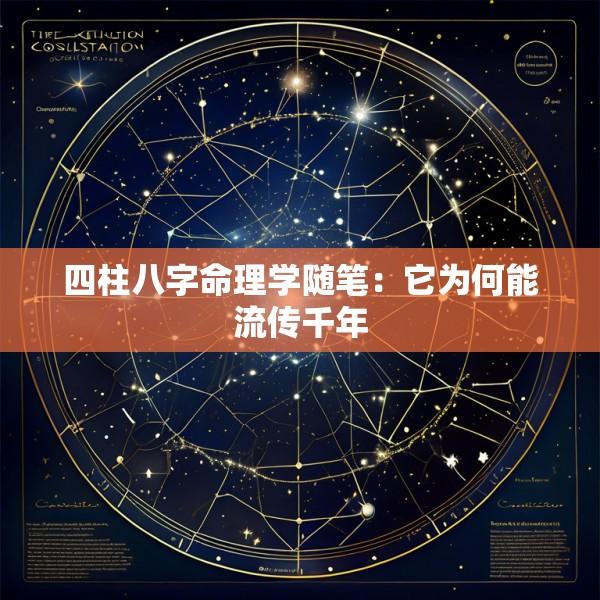 四柱八字命理学随笔：它为何能流传千年