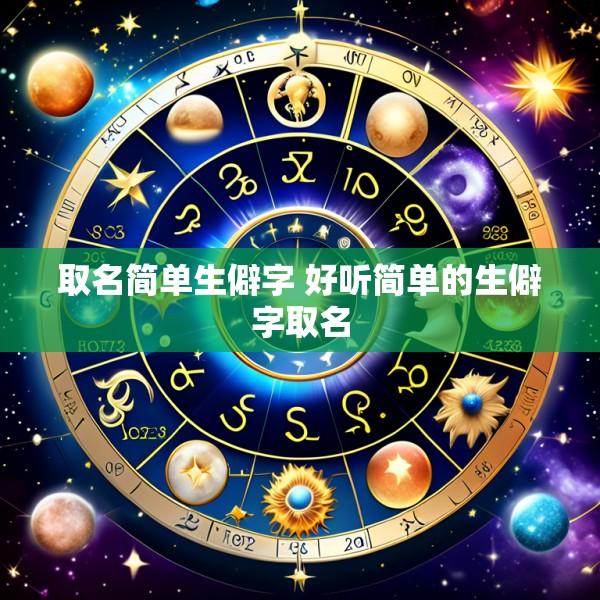 取名简单生僻字 好听简单的生僻字取名