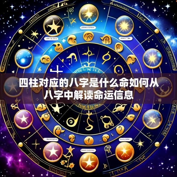 四柱对应的八字是什么命如何从八字中解读命运信息