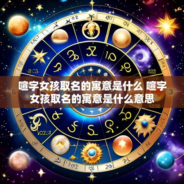 喧字女孩取名的寓意是什么 喧字女孩取名的寓意是什么意思