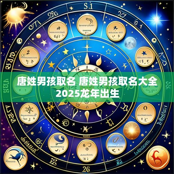 唐姓男孩取名 唐姓男孩取名大全2025龙年出生