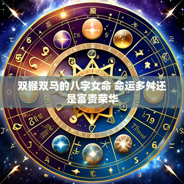 双猴双马的八字女命 命运多舛还是富贵荣华