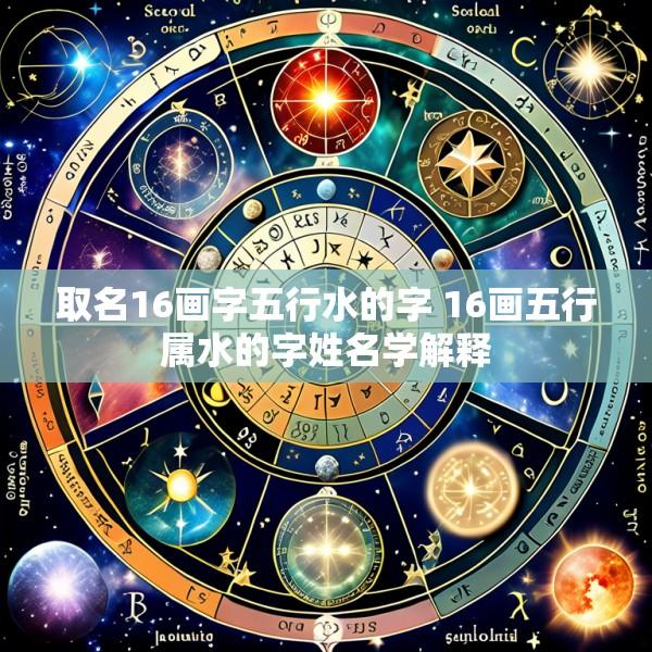 取名16画字五行水的字 16画五行属水的字姓名学解释