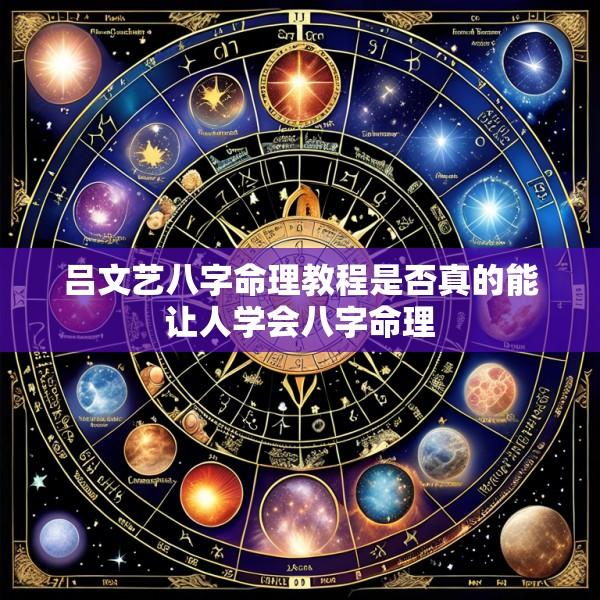 吕文艺八字命理教程是否真的能让人学会八字命理