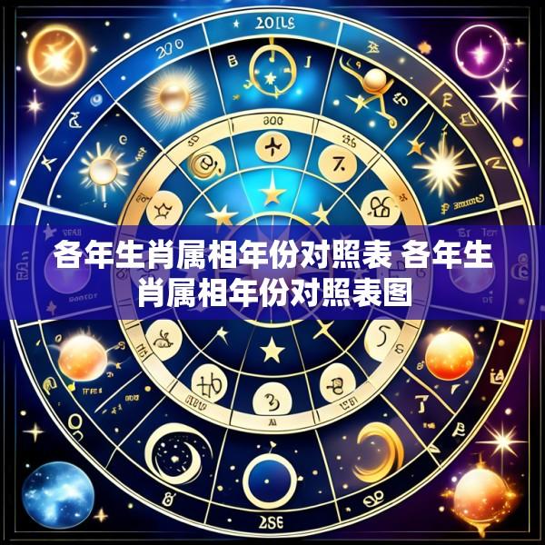 各年生肖属相年份对照表 各年生肖属相年份对照表图