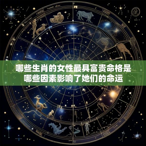 哪些生肖的女性最具富贵命格是哪些因素影响了她们的命运