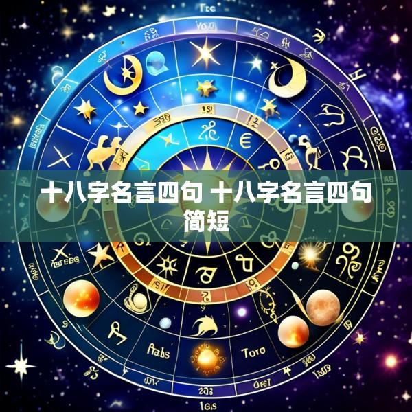 十八字名言四句 十八字名言四句简短