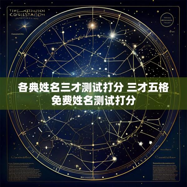 各典姓名三才测试打分 三才五格免费姓名测试打分