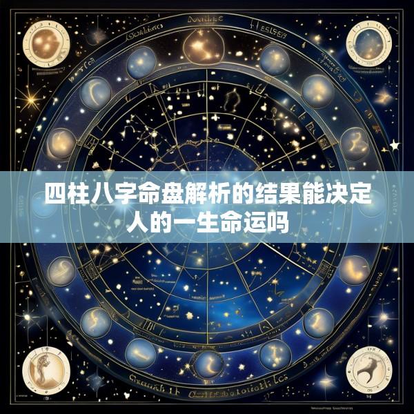 四柱八字命盘解析的结果能决定人的一生命运吗