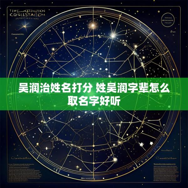 吴润治姓名打分 姓吴润字辈怎么取名字好听