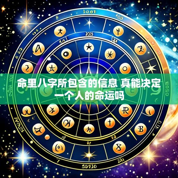 命里八字所包含的信息 真能决定一个人的命运吗