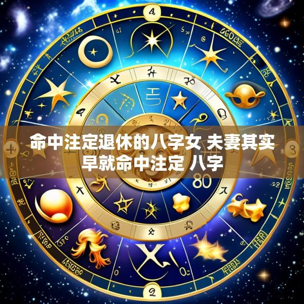 命中注定退休的八字女 夫妻其实早就命中注定 八字