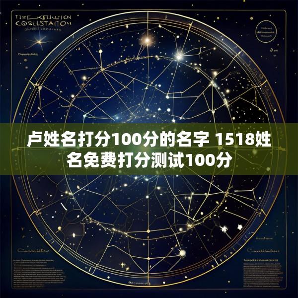 卢姓名打分100分的名字 1518姓名免费打分测试100分
