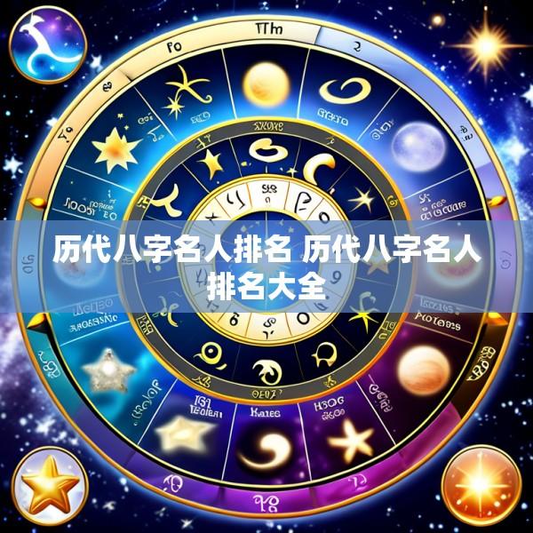 历代八字名人排名 历代八字名人排名大全