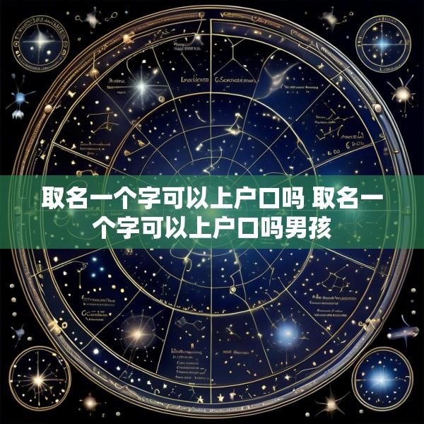 取名一个字可以上户口吗 取名一个字可以上户口吗男孩