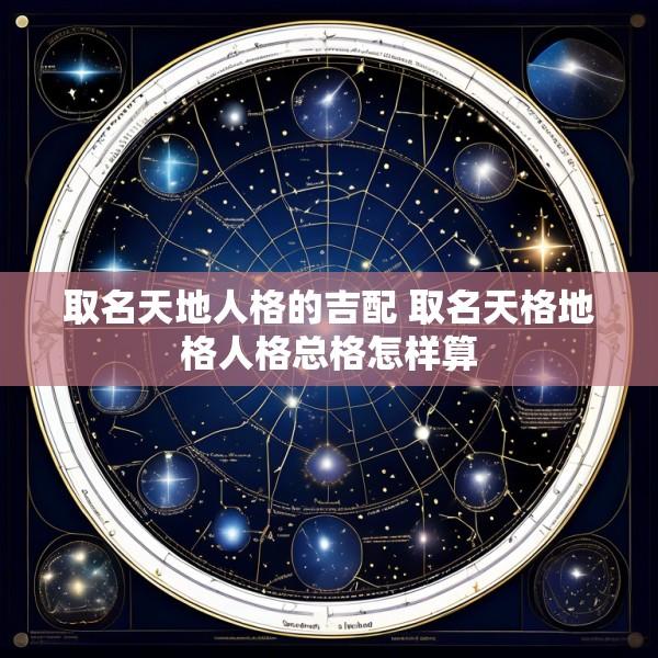 取名天地人格的吉配 取名天格地格人格总格怎样算