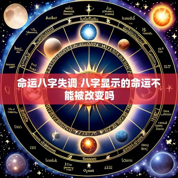 命运八字失调 八字显示的命运不能被改变吗