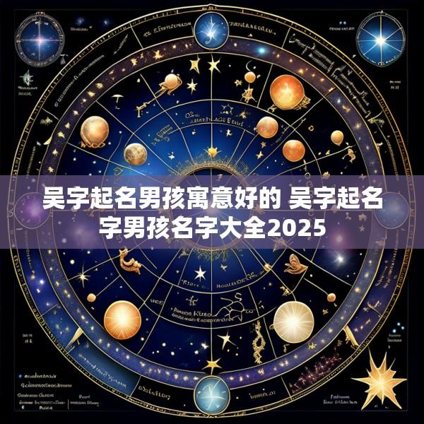 吴字起名男孩寓意好的 吴字起名字男孩名字大全2025