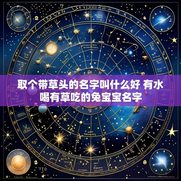 取个带草头的名字叫什么好 有水喝有草吃的兔宝宝名字