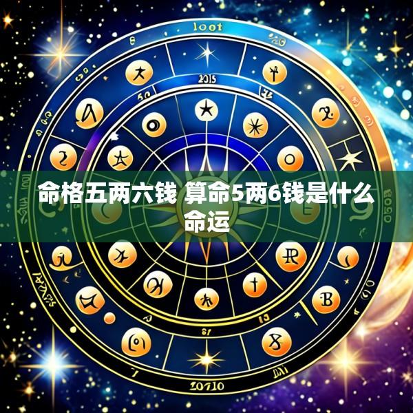 命格五两六钱 算命5两6钱是什么命运