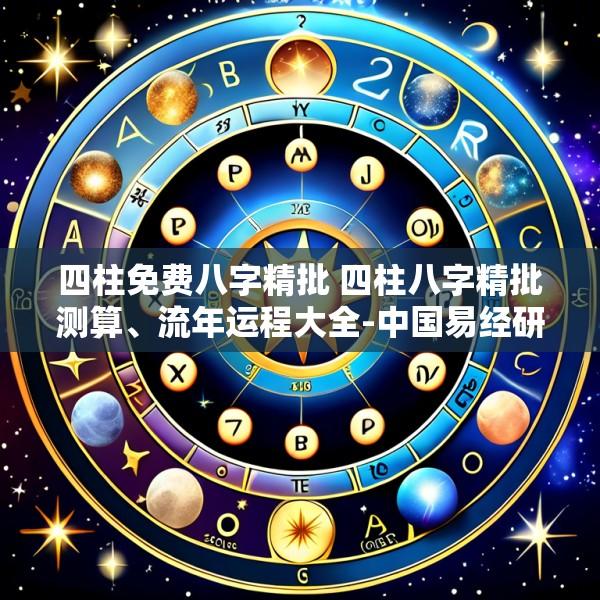 四柱免费八字精批 四柱八字精批测算、流年运程大全-中国易经研究院