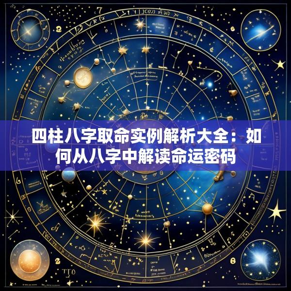 四柱八字取命实例解析大全：如何从八字中解读命运密码