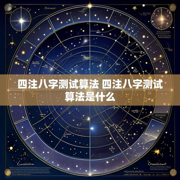 四注八字测试算法 四注八字测试算法是什么