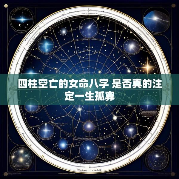 四柱空亡的女命八字 是否真的注定一生孤寡