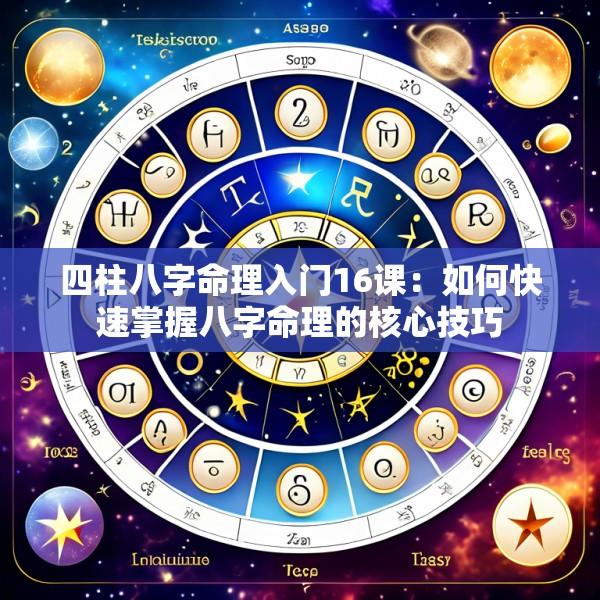 四柱八字命理入门16课：如何快速掌握八字命理的核心技巧