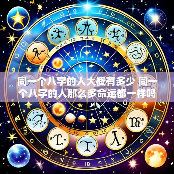 同一个八字的人大概有多少 同一个八字的人那么多命运都一样吗