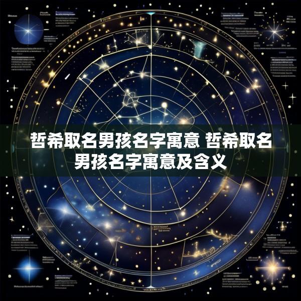 哲希取名男孩名字寓意 哲希取名男孩名字寓意及含义