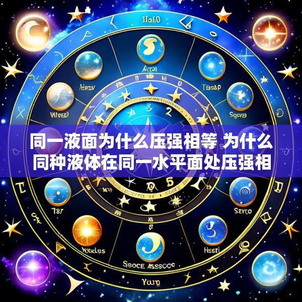 同一液面为什么压强相等 为什么同种液体在同一水平面处压强相等
