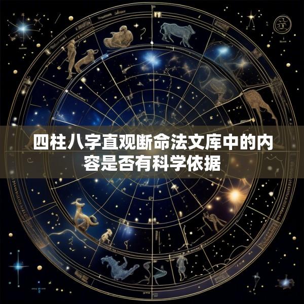 四柱八字直观断命法文库中的内容是否有科学依据