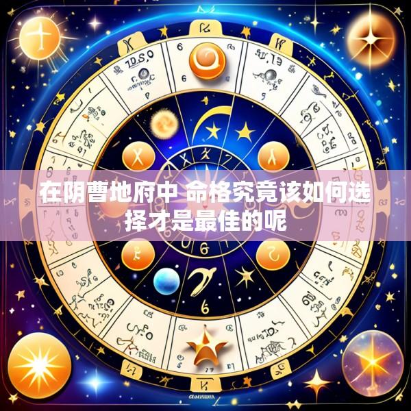 在阴曹地府中 命格究竟该如何选择才是最佳的呢
