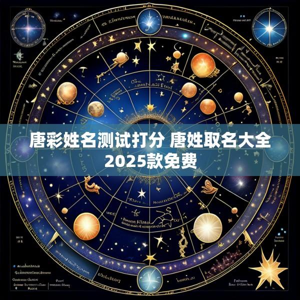 唐彩姓名测试打分 唐姓取名大全2025款免费
