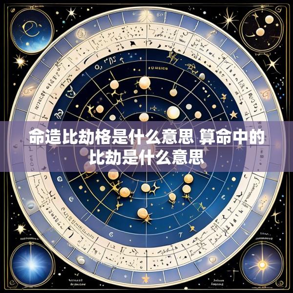 命造比劫格是什么意思 算命中的比劫是什么意思