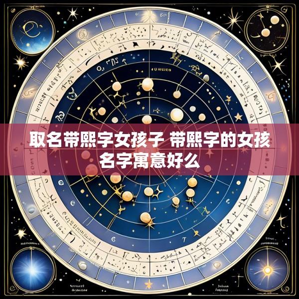 取名带熙字女孩子 带熙字的女孩名字寓意好么