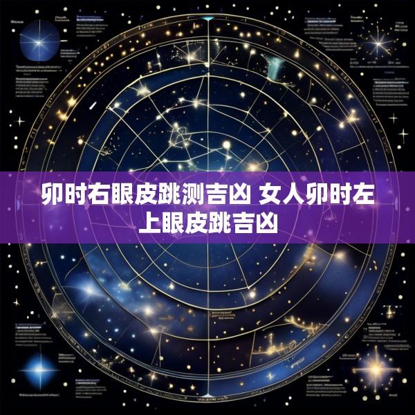 卯时右眼皮跳测吉凶 女人卯时左上眼皮跳吉凶