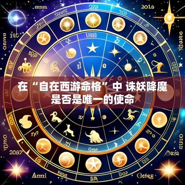 在“自在西游命格”中 诛妖降魔是否是唯一的使命