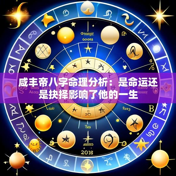 咸丰帝八字命理分析：是命运还是抉择影响了他的一生