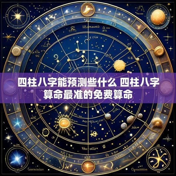 四柱八字能预测些什么 四柱八字算命最准的免费算命