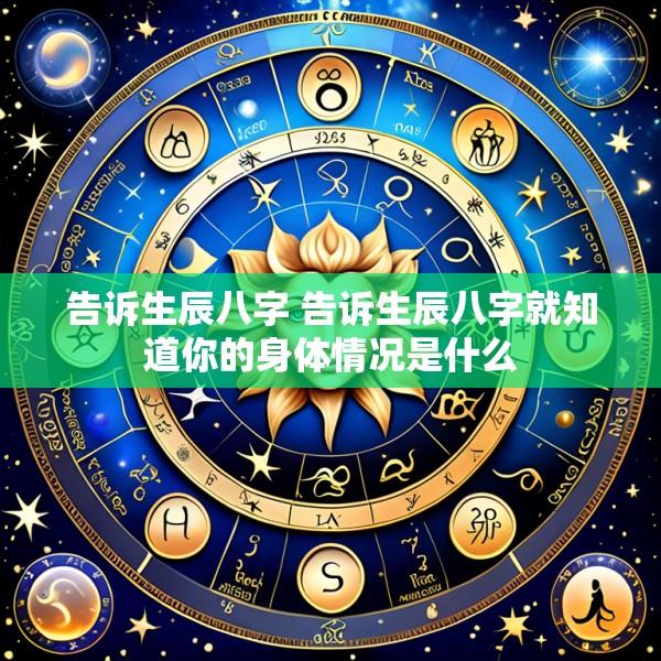 告诉生辰八字 告诉生辰八字就知道你的身体情况是什么