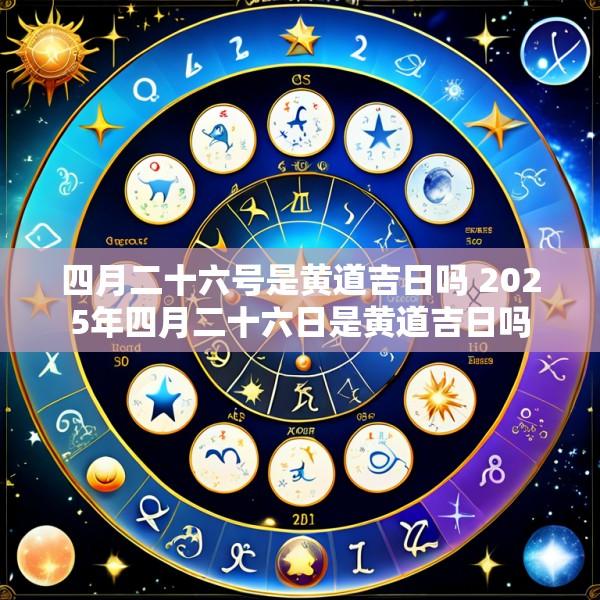 四月二十六号是黄道吉日吗 2025年四月二十六日是黄道吉日吗