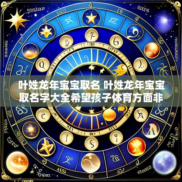 叶姓龙年宝宝取名 叶姓龙年宝宝取名字大全希望孩子体育方面非常好