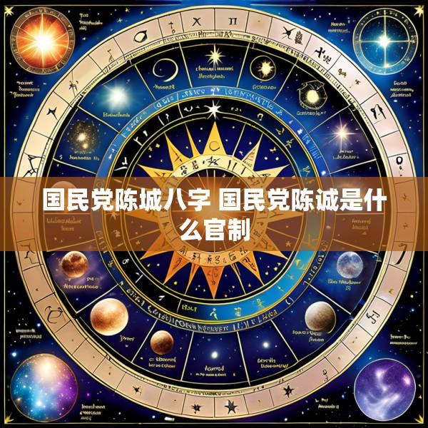 国民党陈城八字 国民党陈诚是什么官制